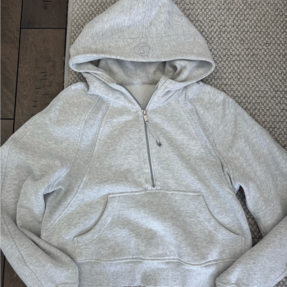 Lululemon Light Gray Scuba Oversized Half-Zip Hoodie Size XS/S